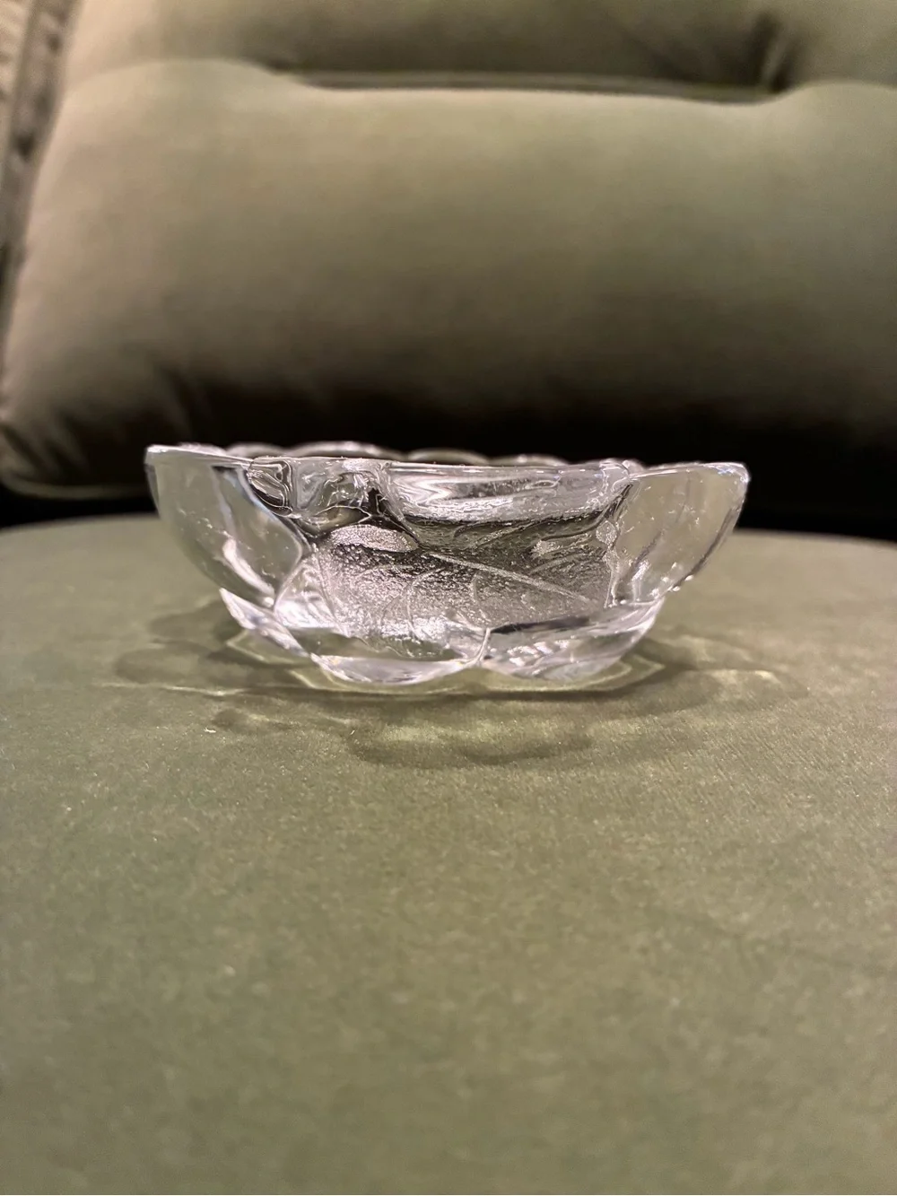 Vintage Glass Candy Dish-Grape Cluster- Studio Nova Textured Leaf 🍇 Trinket Dish